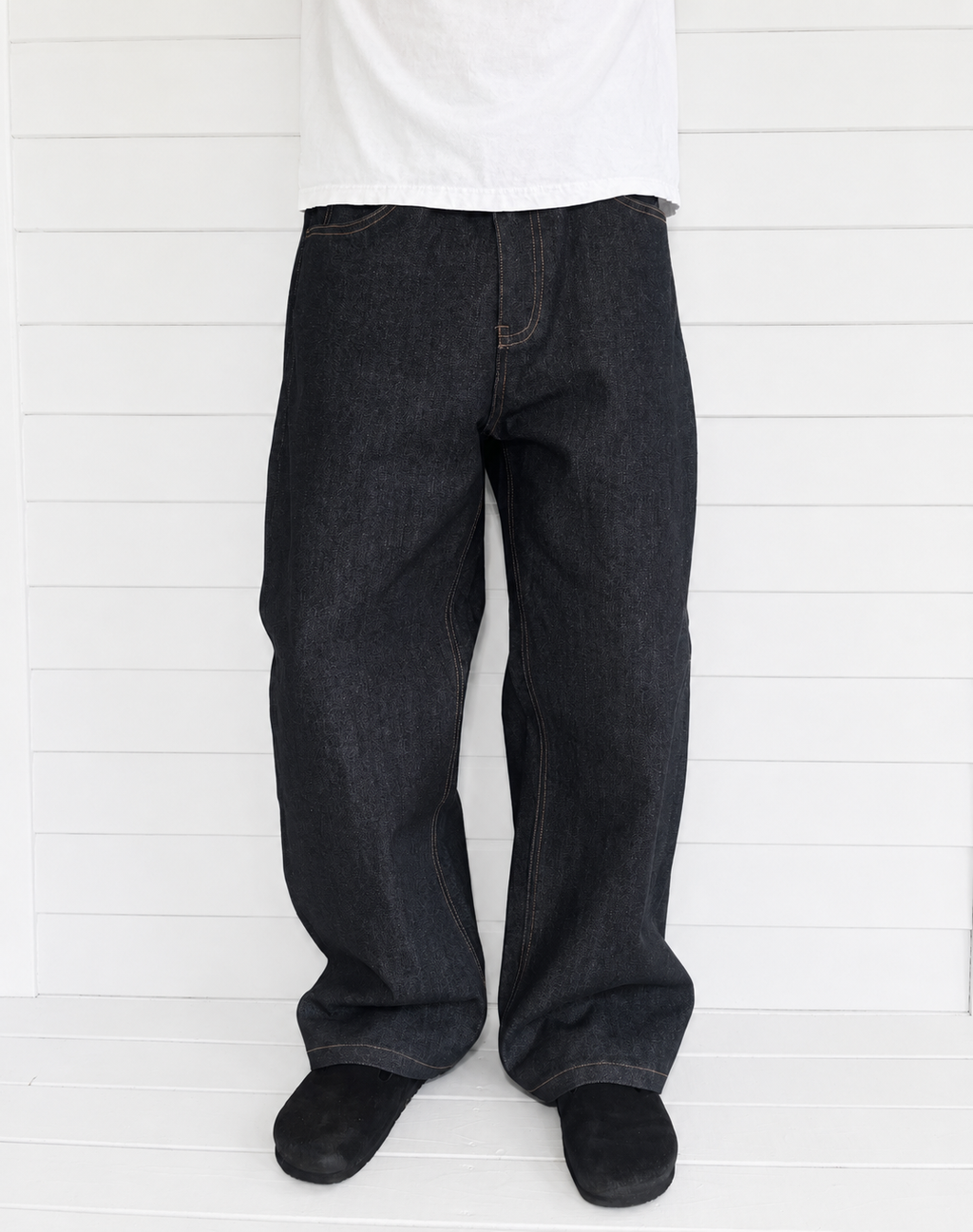 Raw Selvedge Denim Jeans - Sort