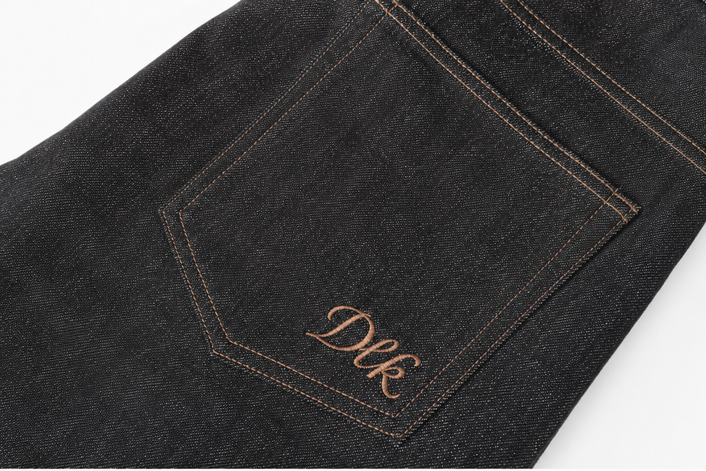 Raw Selvedge Denim Jeans - Sort