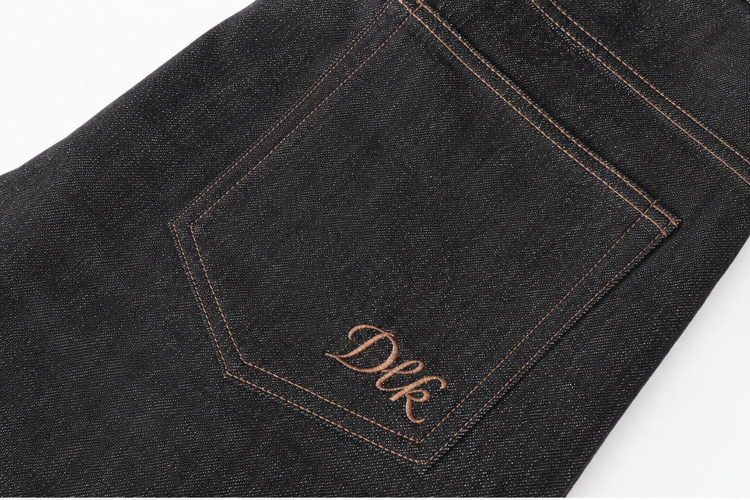 Raw Selvedge Denim Jeans - Sort